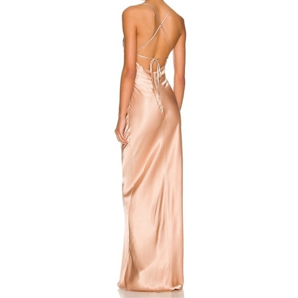 Shona Joy sz 2 La Lune pink champagne strappy gown maxi length great condition - Picture 2 of 10